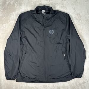Volvo Black Windbreaker Rain Jacket Official Lightweight Men's Size Large